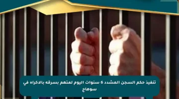 تنفيذ حكم السجن المشدد 6 سنوات اليوم لمتهم بسرقة بالإكراه في سوهاج
